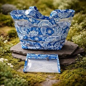 Vera Bradley Lagoon Tote with Matching Pouch